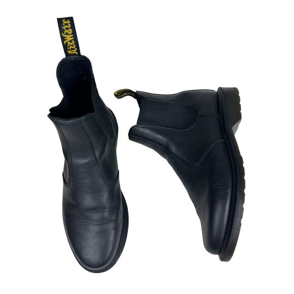 Dr. Martens Shoes - Dr. Martens Laura Black Smooth Leather Pull On Chelsea Boots 8
